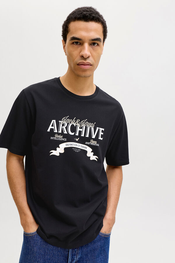 Jack & Jones Gro&szlig;es Logo-T-Shirt Schwarz
