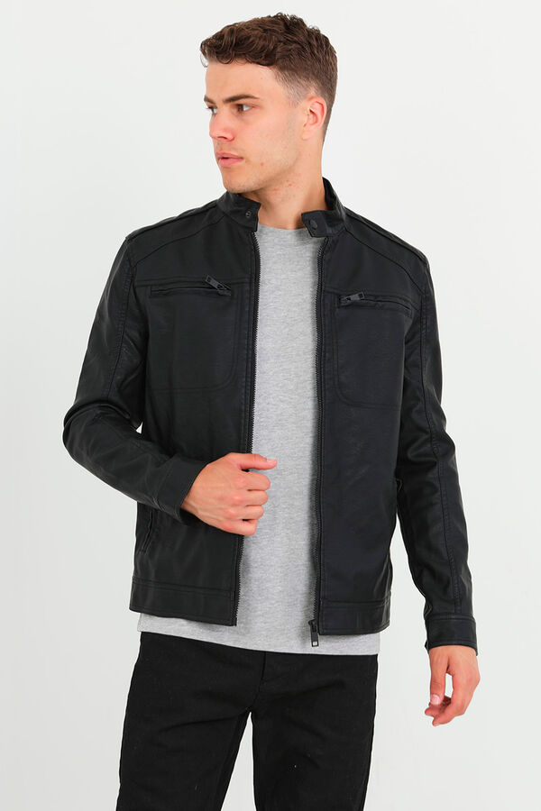 Springfield Faux leather jacket crna