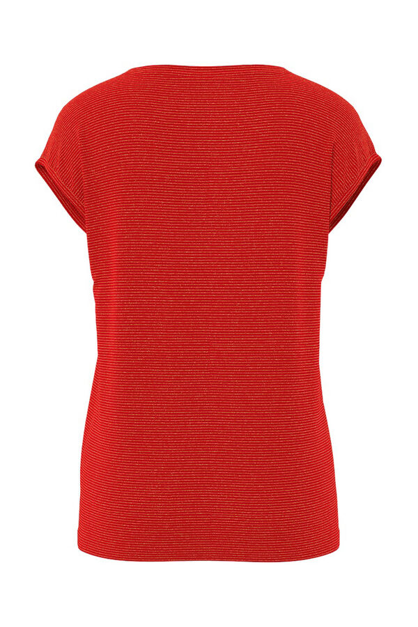 Pieces Lurex V T-shirt red