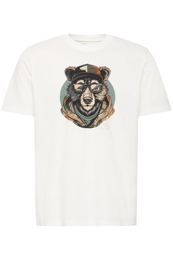 Blend T-shirt Manga Curta Print  branco