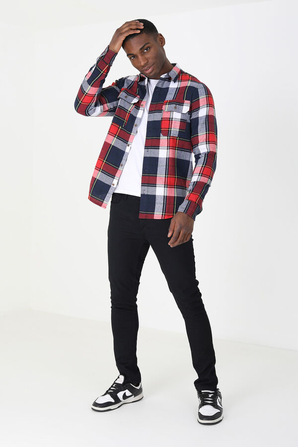 Springfield Long-sleeved shirt with pockets royal red