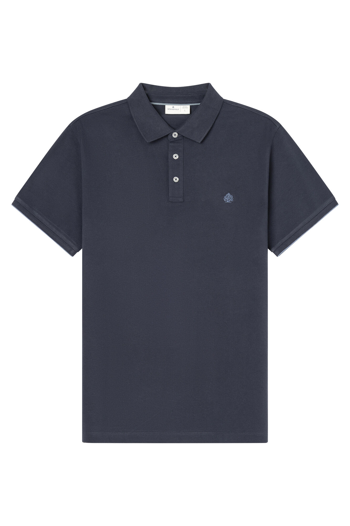 Springfield Piqu&eacute; contrast cuff slim fit polo shirt