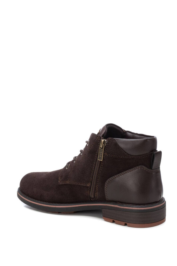XTI Split leather ankle boot with zip fastening brown