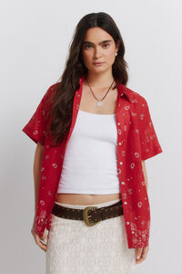 Springfield Printed oversized shirt