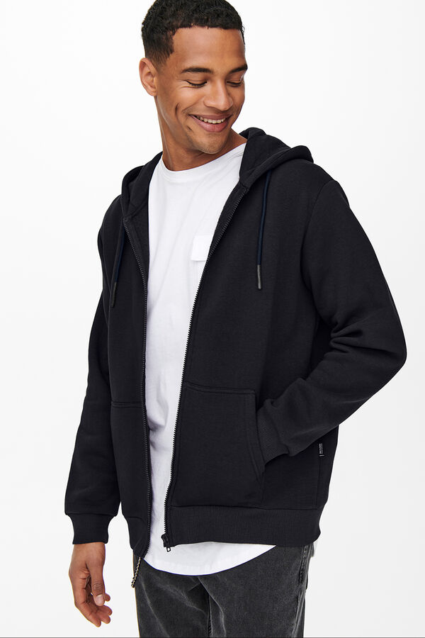 Only & Sons Sweatshirt com fecho-&eacute;clair azul