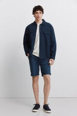 Springfield Washed 5-pocket slim fit Bermuda shorts blue