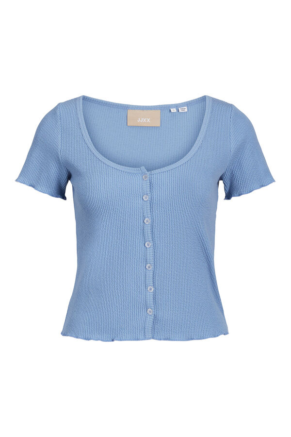 Springfield Ribbed top with buttons bluish