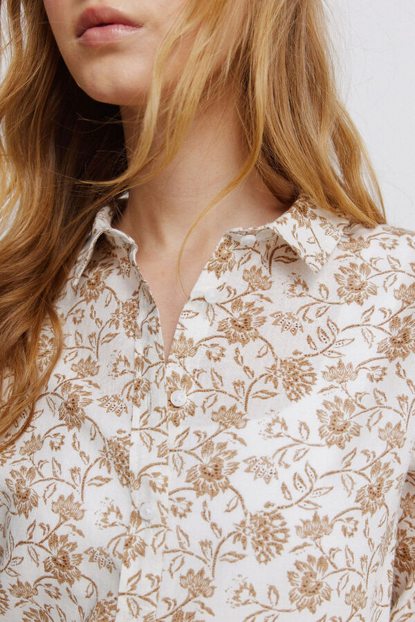 Springfield Basic linen-effect shirt beige