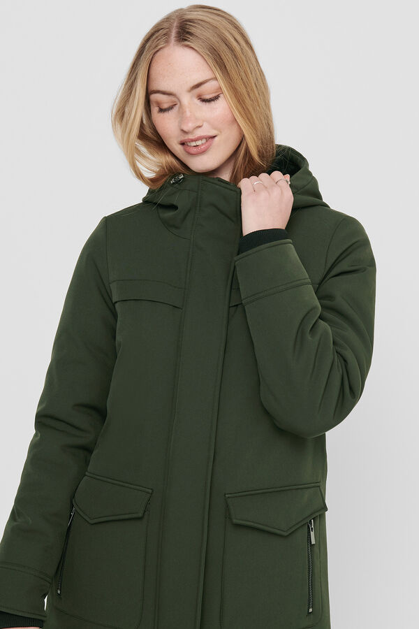 Only Parka com capuz verde