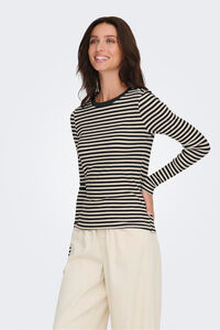 Only T-shirt riscas de manga