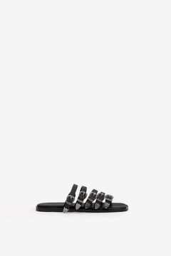 Springfield Flat sandal with buckles black