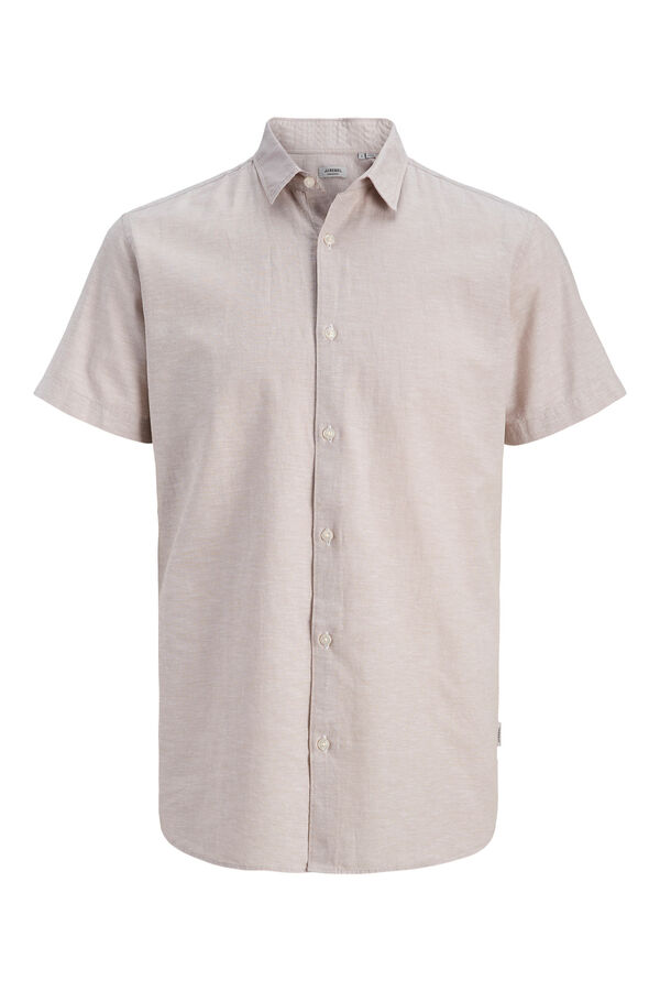 JJ REBEL Linen comfort fit shirt grey