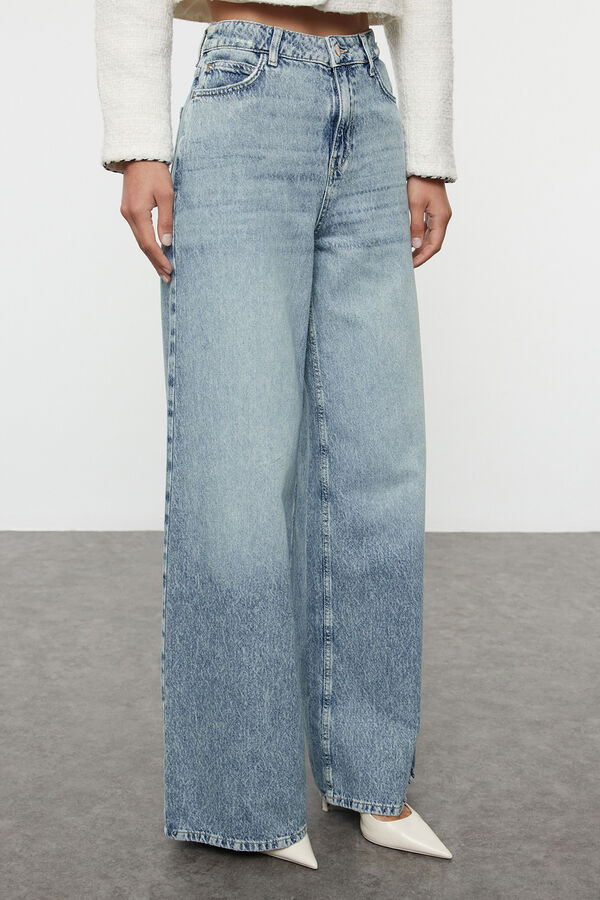 Trendyol Pantal&oacute;n vaquero Palazzo azul