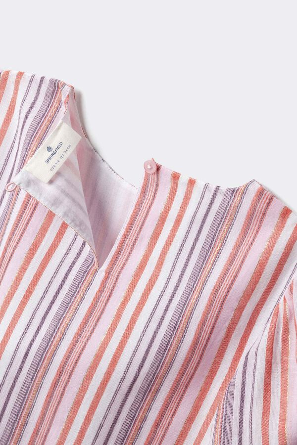 Springfield Kids Lureks prugasta bluza kratkih rukava za devojčice Ljubičasta