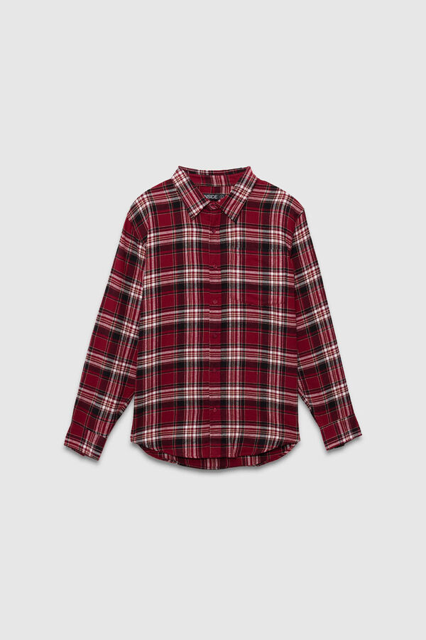 Inside Camisa de flanela xadrez vermelho
