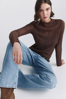 Top cuello perking lace