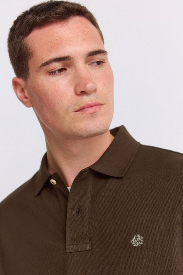 Springfield Piqu&eacute; basic regular fit polo shirt nude