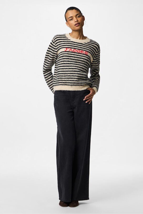 Pieces Jersey rayas contraste print jadore gris