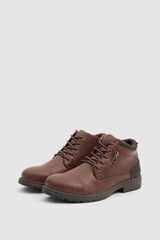 Inside Bota de gola combinada com fecho-&eacute;clair na gola castanho