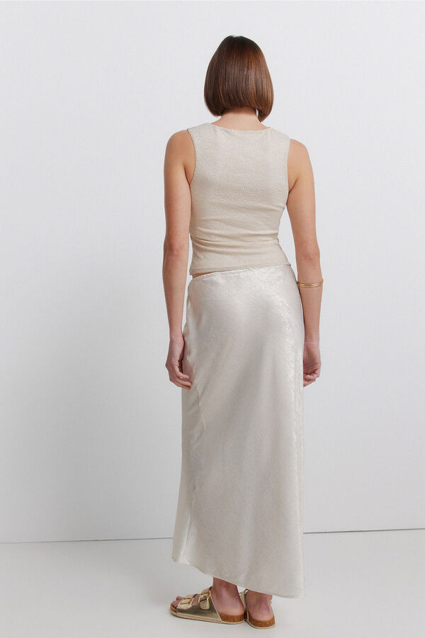 Springfield Falda midi fluida al bies beige