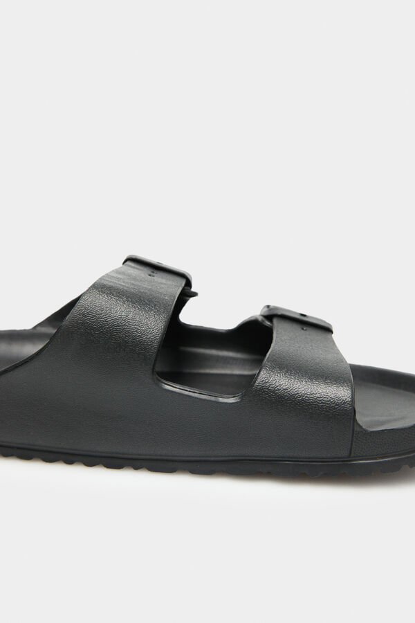 Springfield Gumene sandale sa kopčama crna