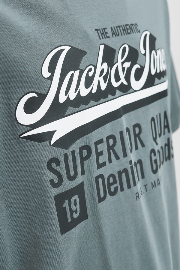 Jack & Jones Camiseta logo grande gris