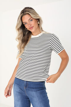 Springfield Striped T-shirt with short sleeves black