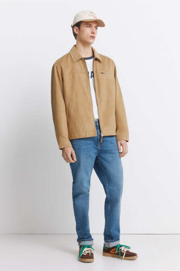 Springfield Faux suede jacket brown