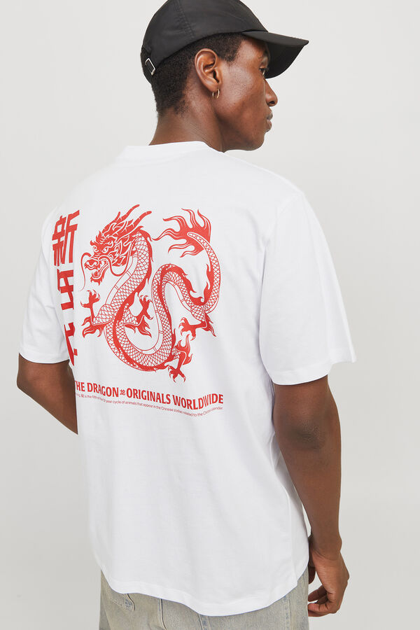 Jack & Jones Camiseta loose fit manga corta blanco