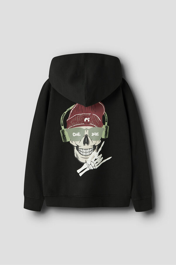 Name It Sweatshirt with zip fastening and hood black