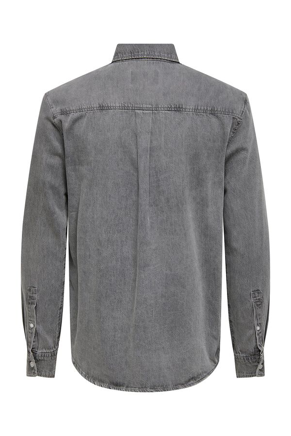 Only & Sons Denim regular fit shirt grey