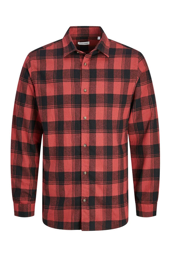 Jack & Jones Kariertes Slim-Fit-Hemd Rot