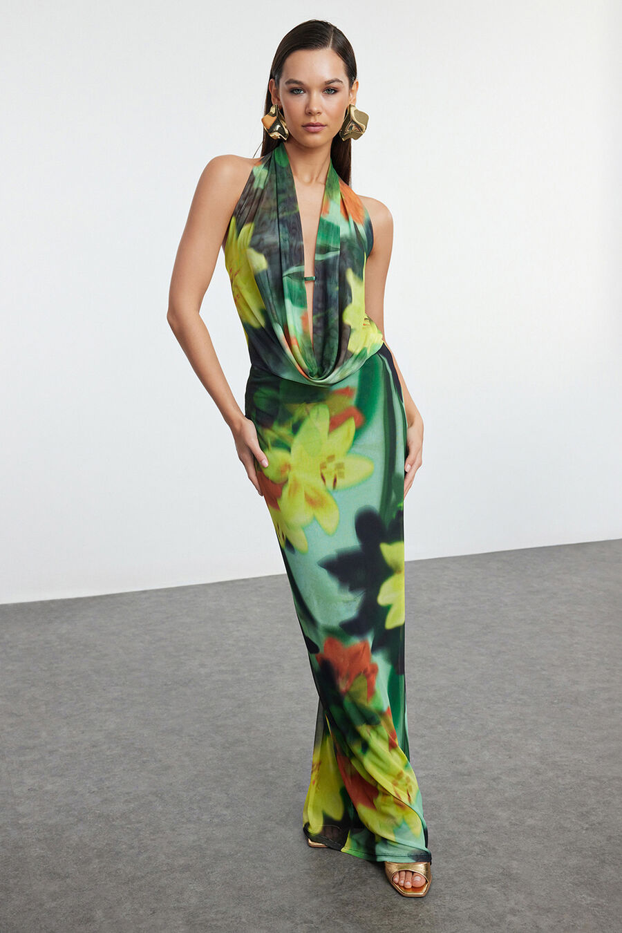 Vestido espalda abierta estampado