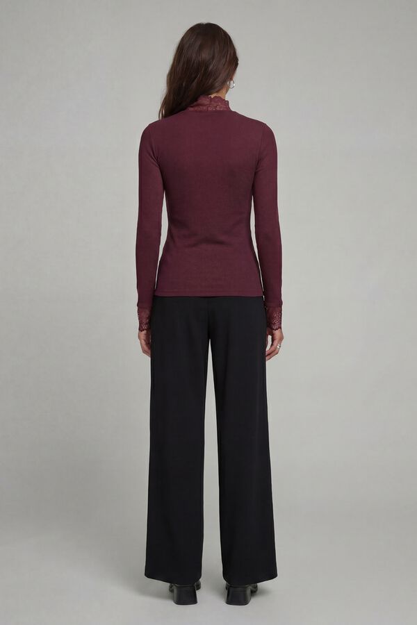 JJ REBEL Top slim em viscose rosa