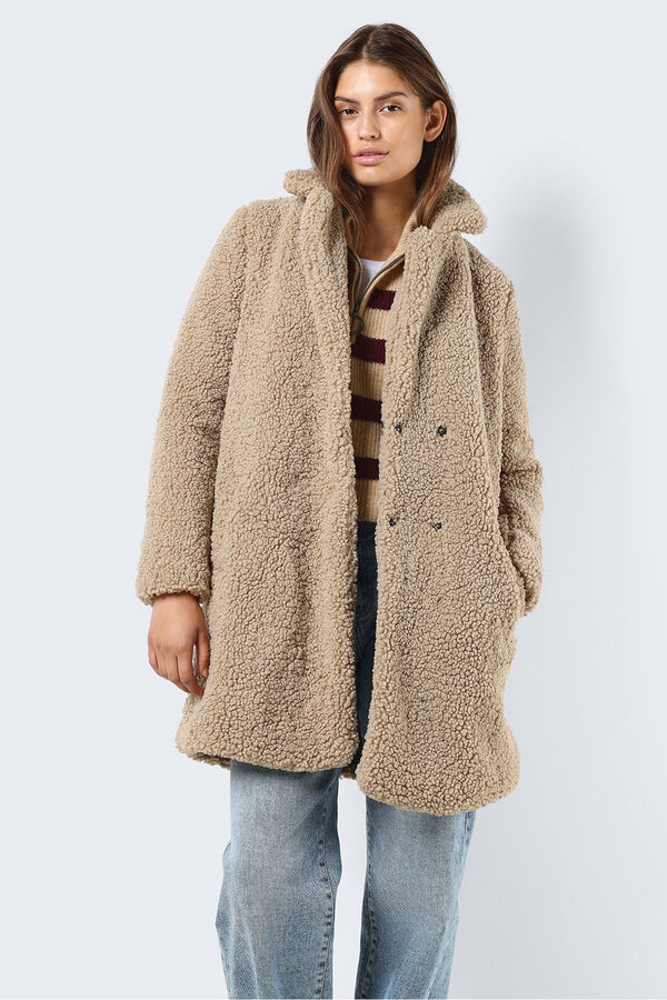 Noisy May Abrigo largo teddy beige