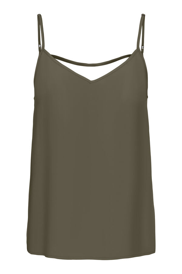 Only Top de tirantes cuello V kaki