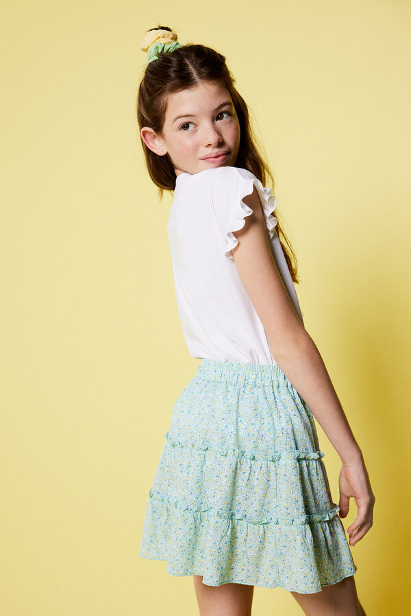 Springfield Girl's floral skirt mustard