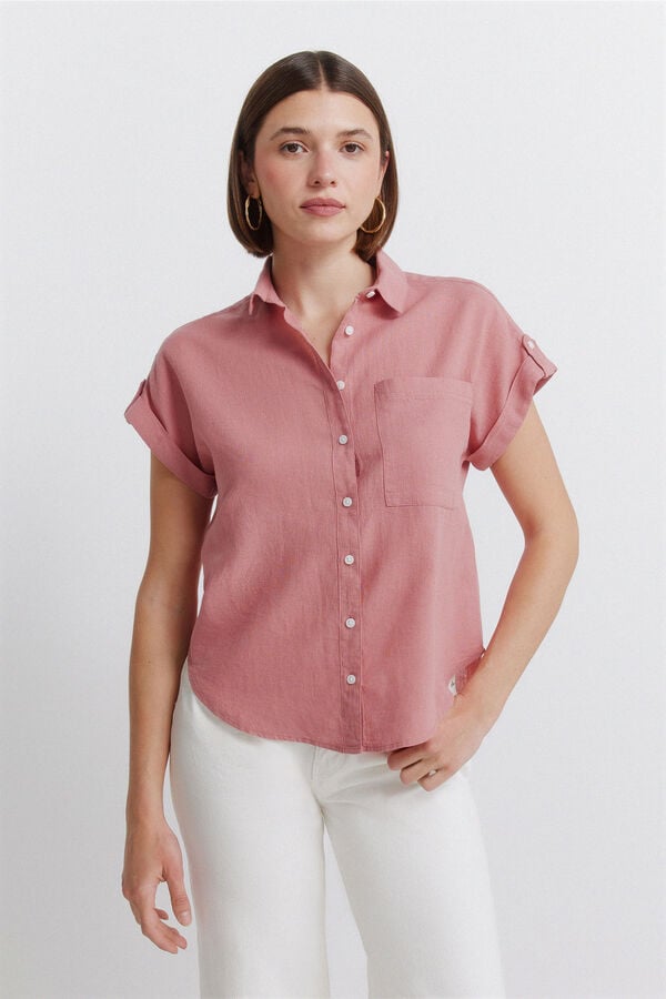 Springfield Cotton short sleeve shirt pink