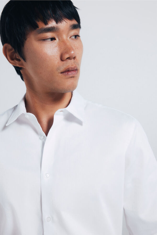 Springfield Easy care structured shirt white