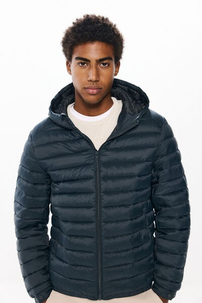 Springfield Quilted hooded jacket green