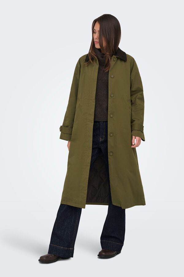 Only Abrigo estilo gabardina tostado