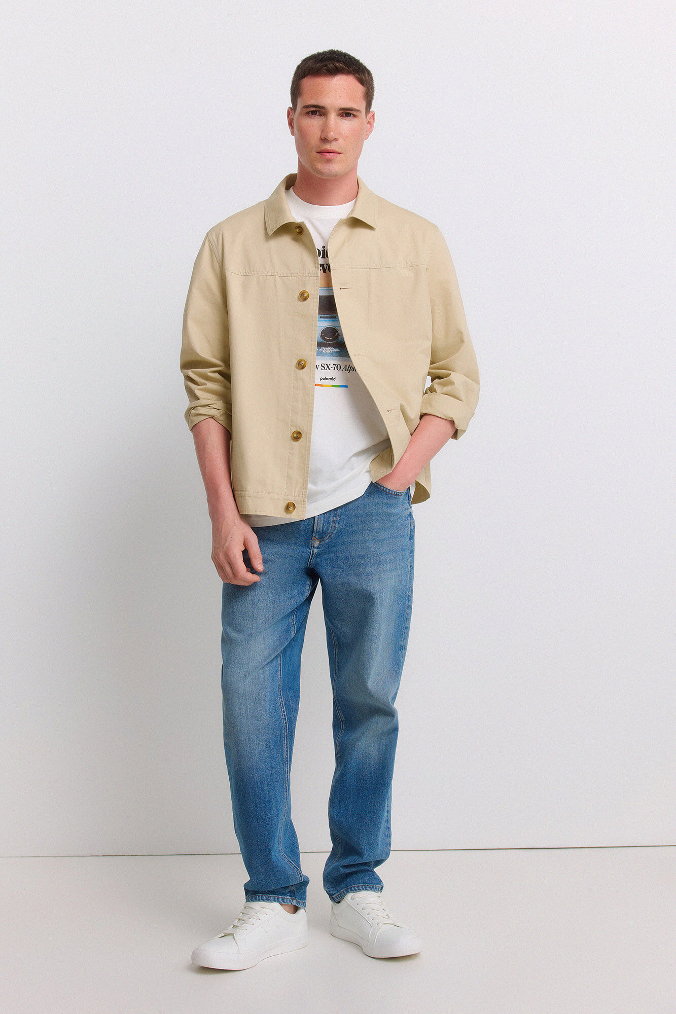 Springfield Mid-wash overdyed regular fit jeans
