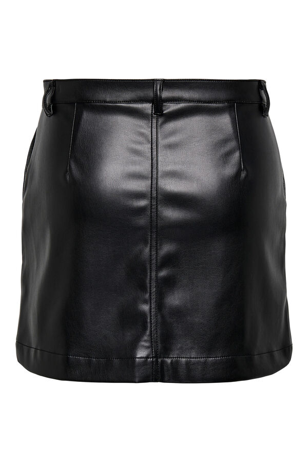 Only Short leatherette skirt black