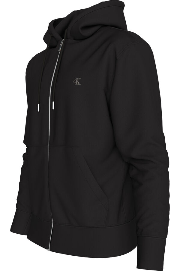 CK Jeans Sweatshirt zip fastening hood black