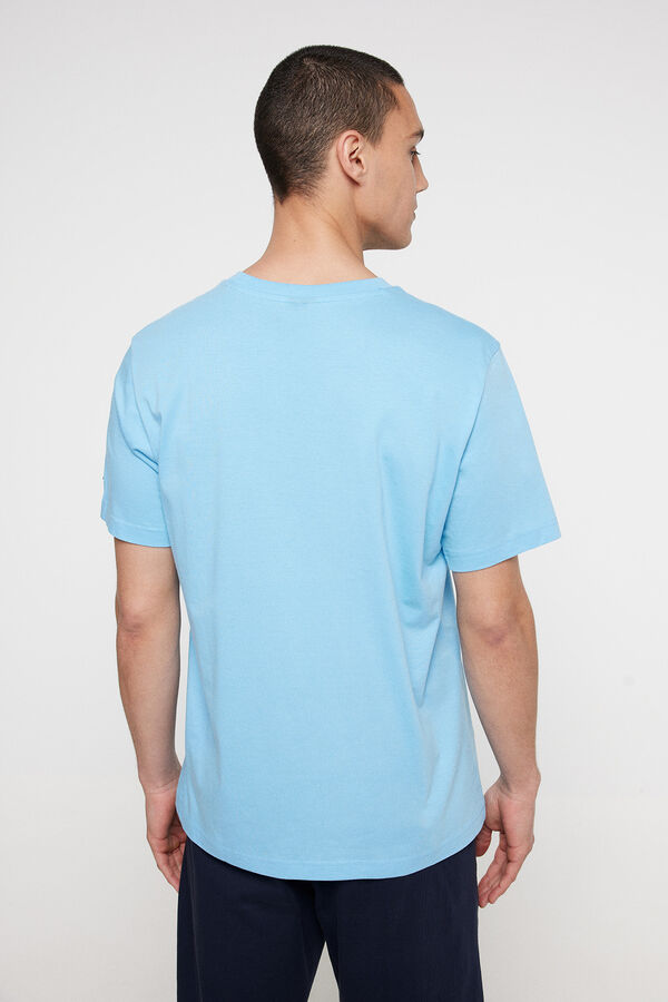 Springfield T-shirt manga curta de homem azul