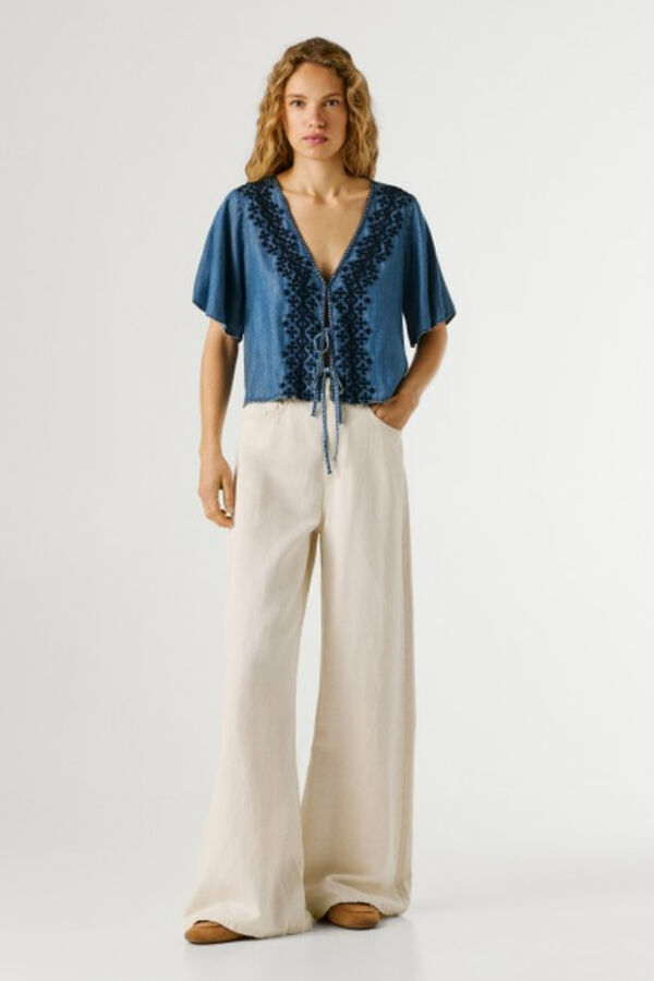 Pepe Jeans Short sleeve blouse plava