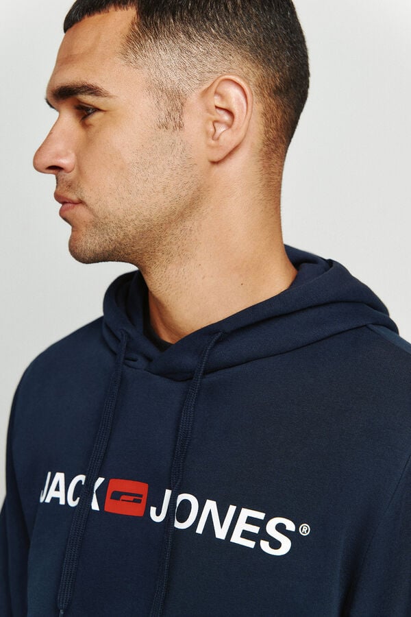 Jack & Jones Sudadera logo capucha azul