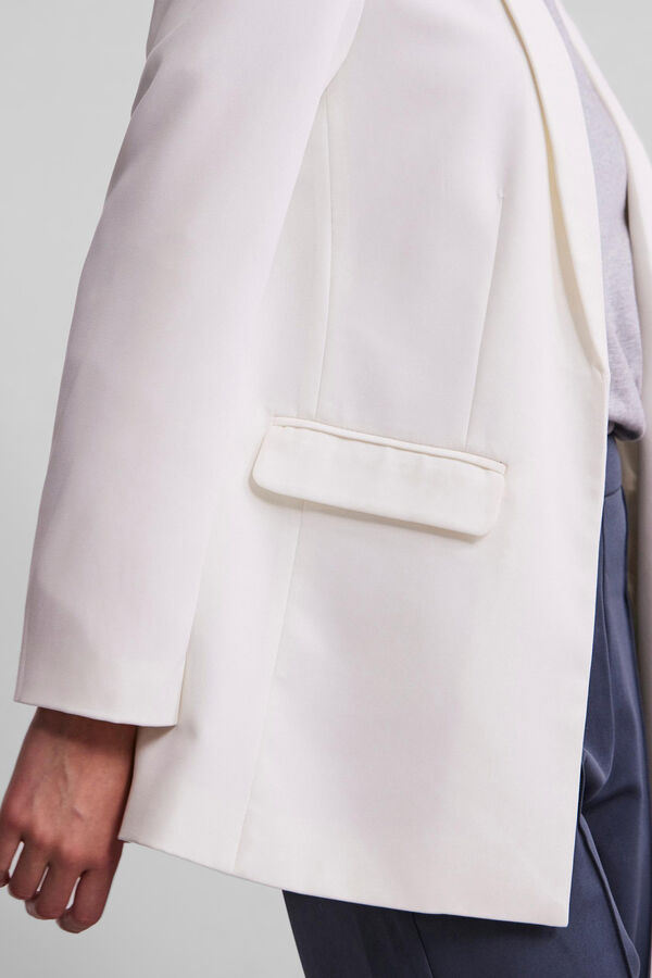 Springfield Oversize blazer with long sleeves, false pockets, and lapel collar. white