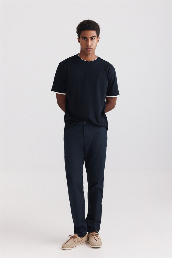 Springfield Bicolour structure comfort fit chinos blue