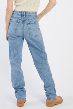 Springfield Jeans rectos de tiro alto azul medio